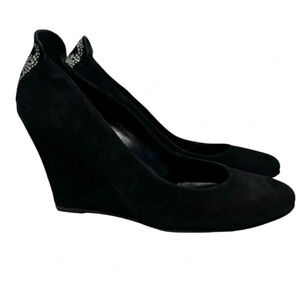 Zadig & Voltaire Leather Wedges Heels Skull 8 Black